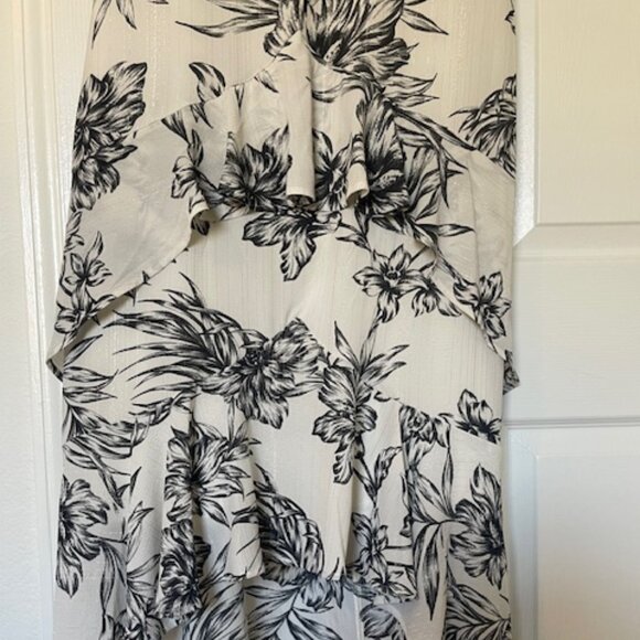 Christian Siriano Dress – Hawaiian Print Cream/Black – Size 10 - Picture 4 of 9